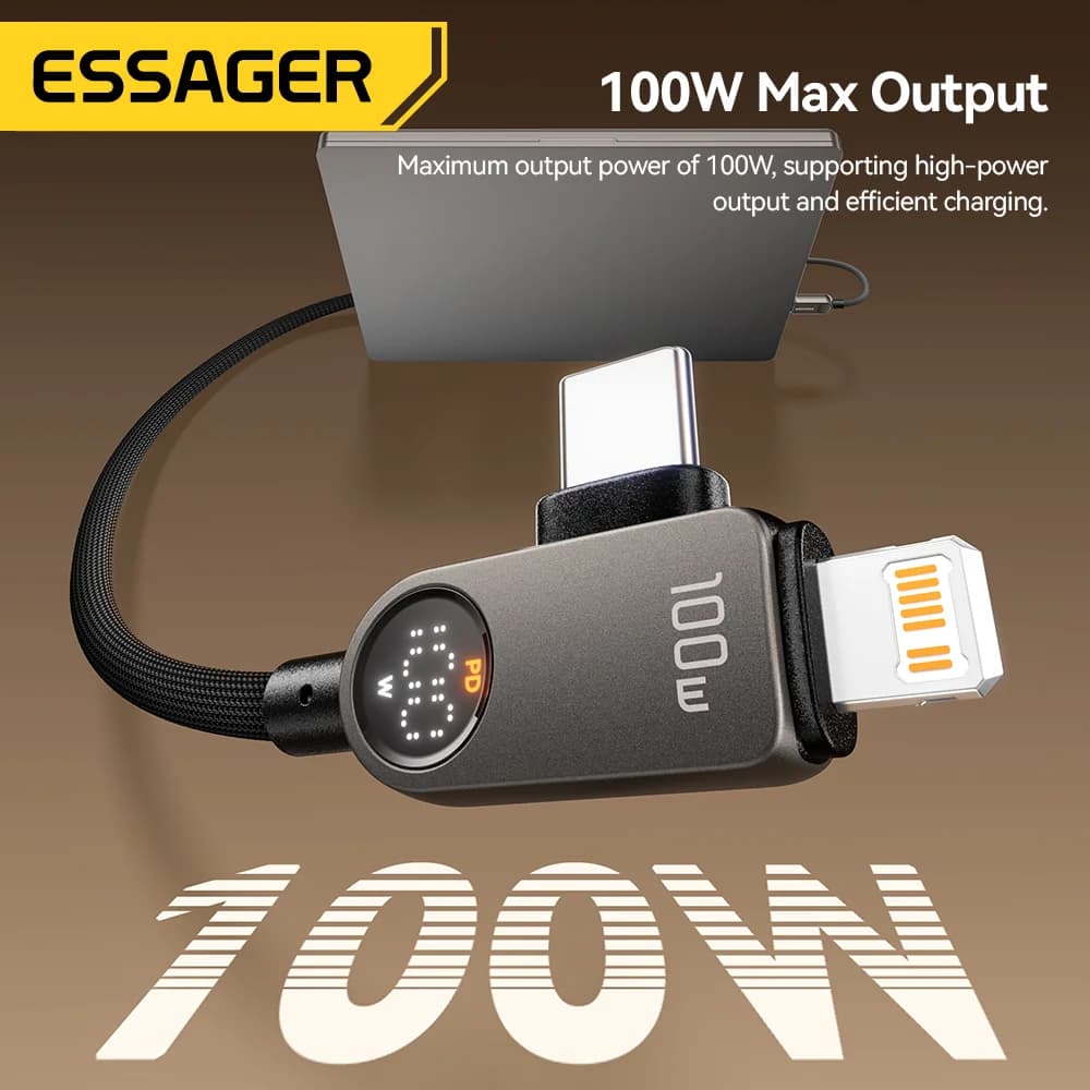 2-in-1 USB-C Lightning Kábel, 100W PD