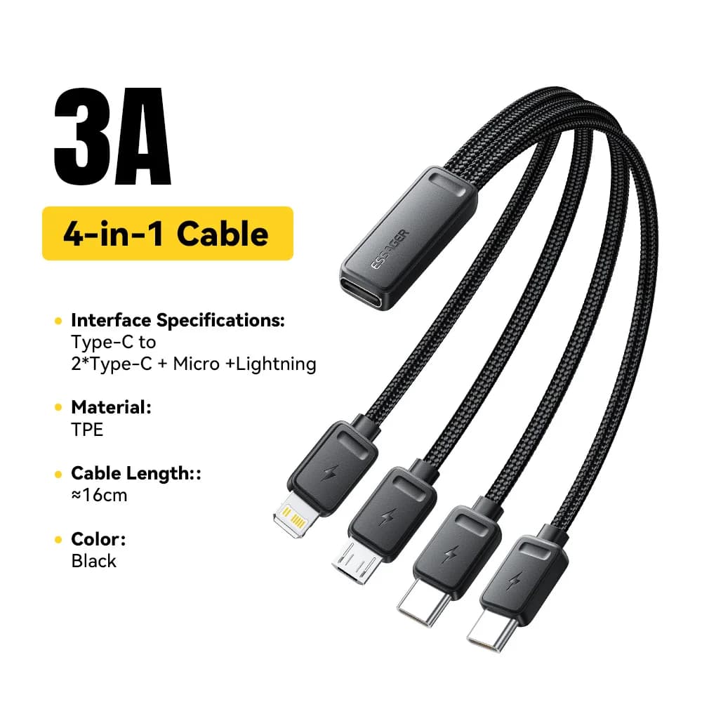 Hordozható 4-in-1 multi USB töltőkábel
