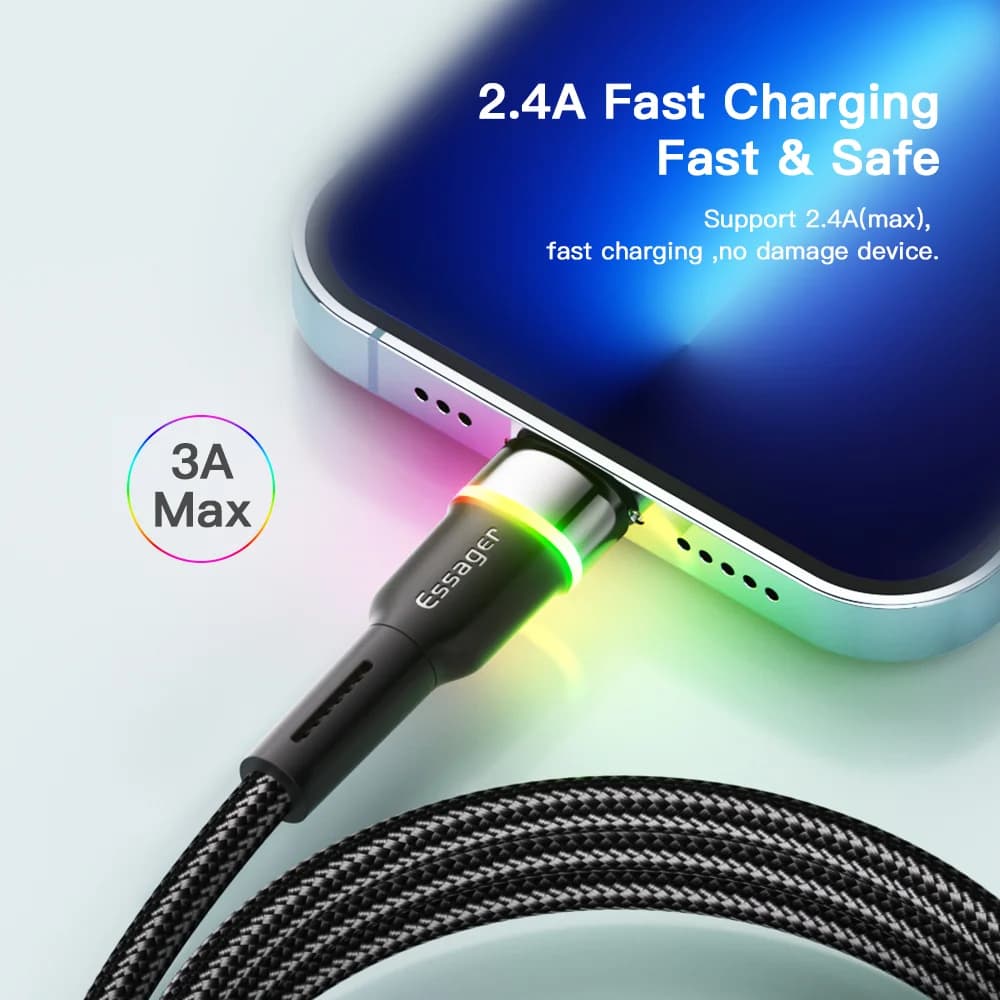 LED-es USB Gyors Töltő és Adatkábel iPhone-hoz