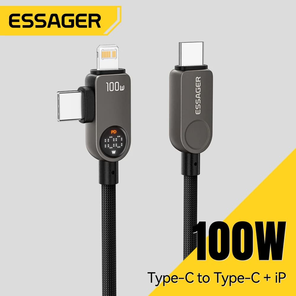 2-in-1 USB-C Lightning Kábel, 100W PD