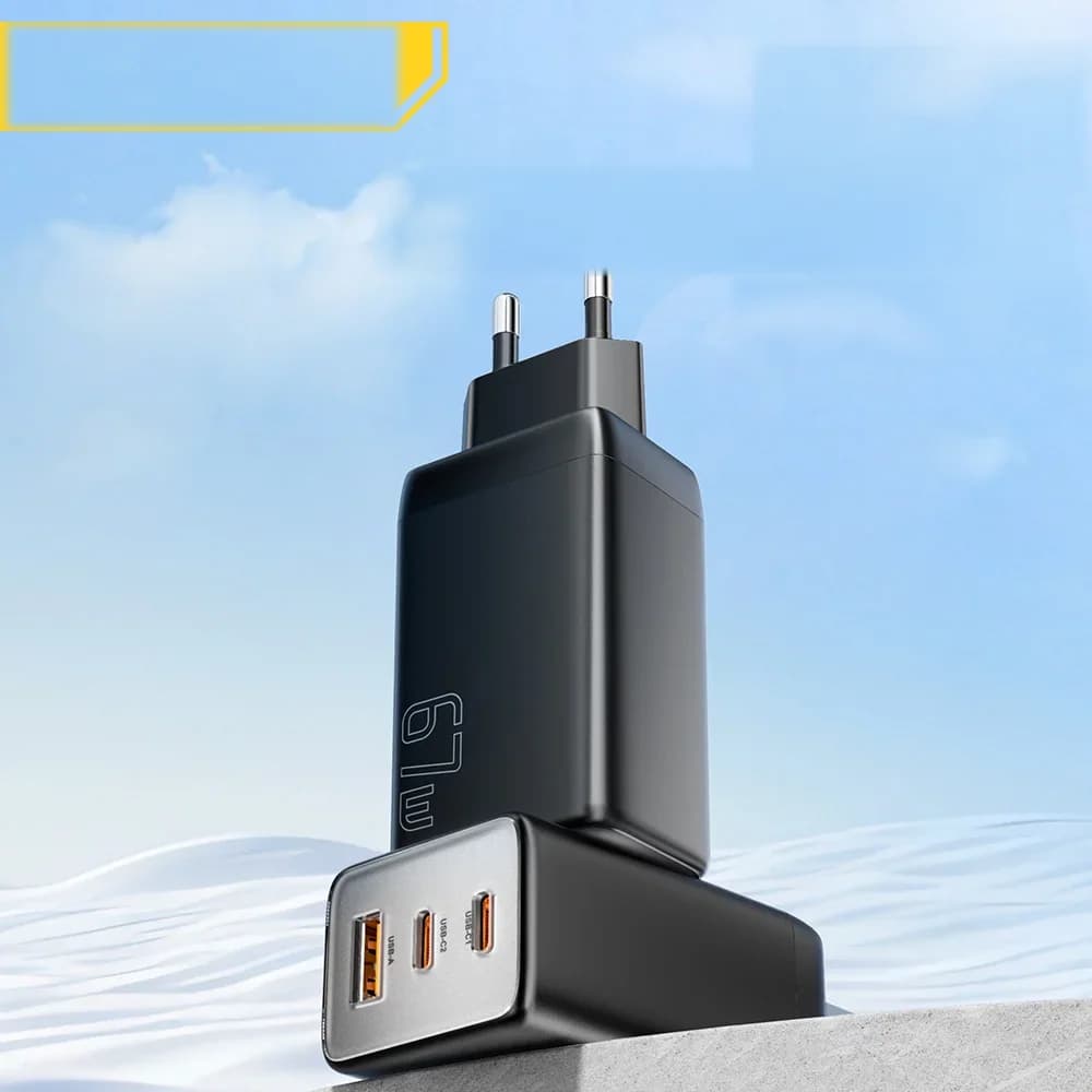 67W GaN USB-C gyorstöltő QC és PD támogatással