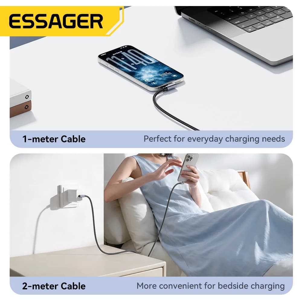 Hajlított 100W USB-C to USB-C gyors töltő kábel