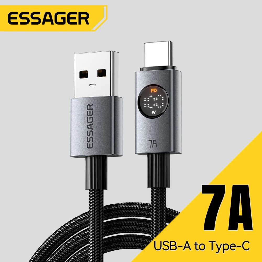 7A 100W USB-C kábel digitális kijelzővel