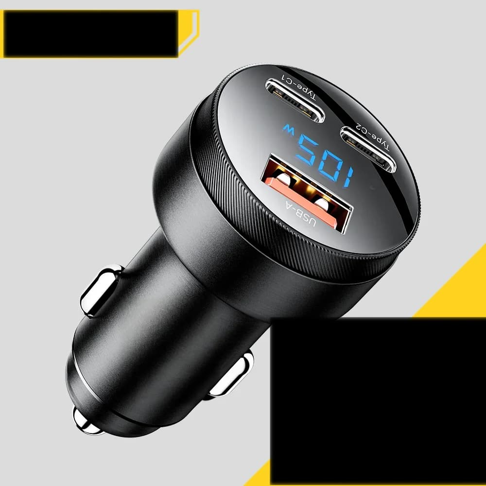 105W USB autós töltő QC4.0 PD gyors töltéssel