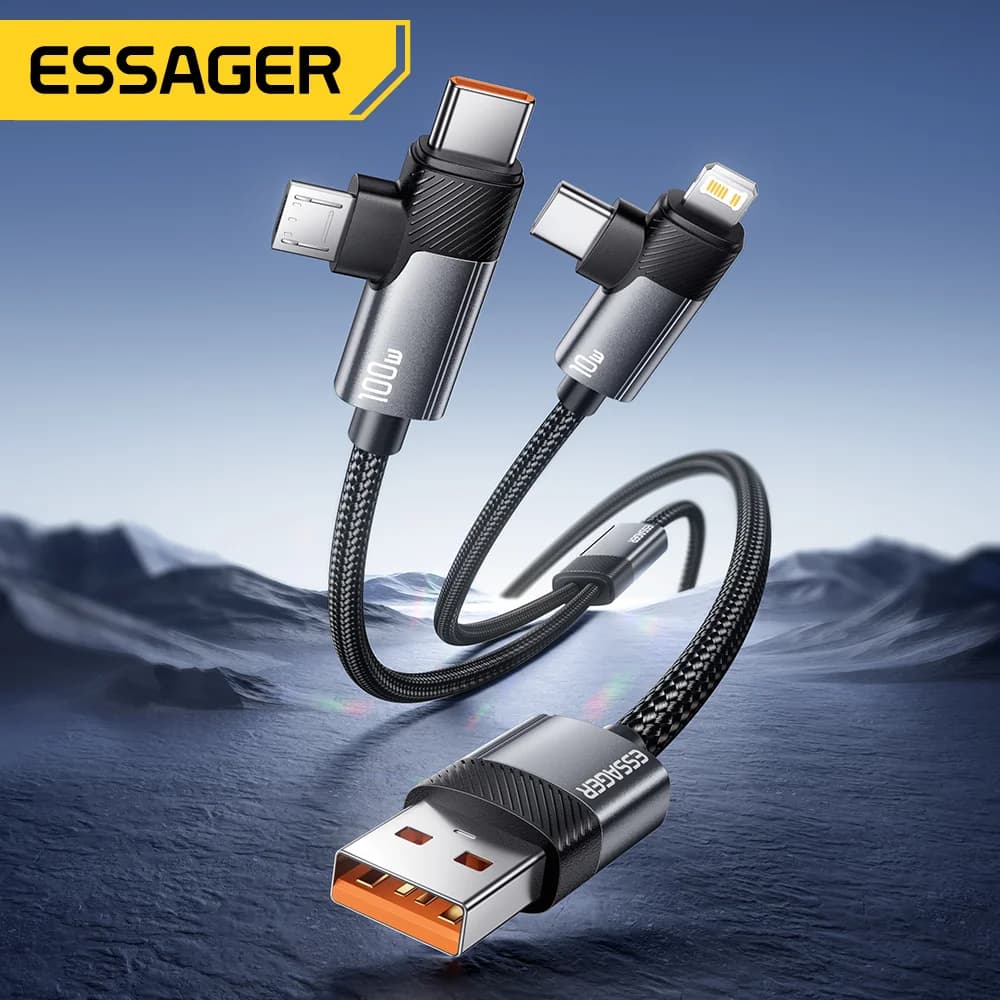 2-in-1 100W gyors töltőkábel Type-C és Lightning