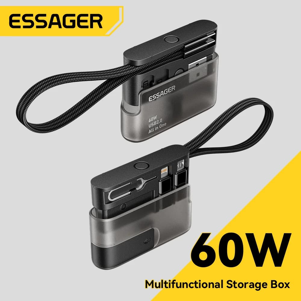 60W USB-C Adatkábel Szett Utazási Tároló dobozzal