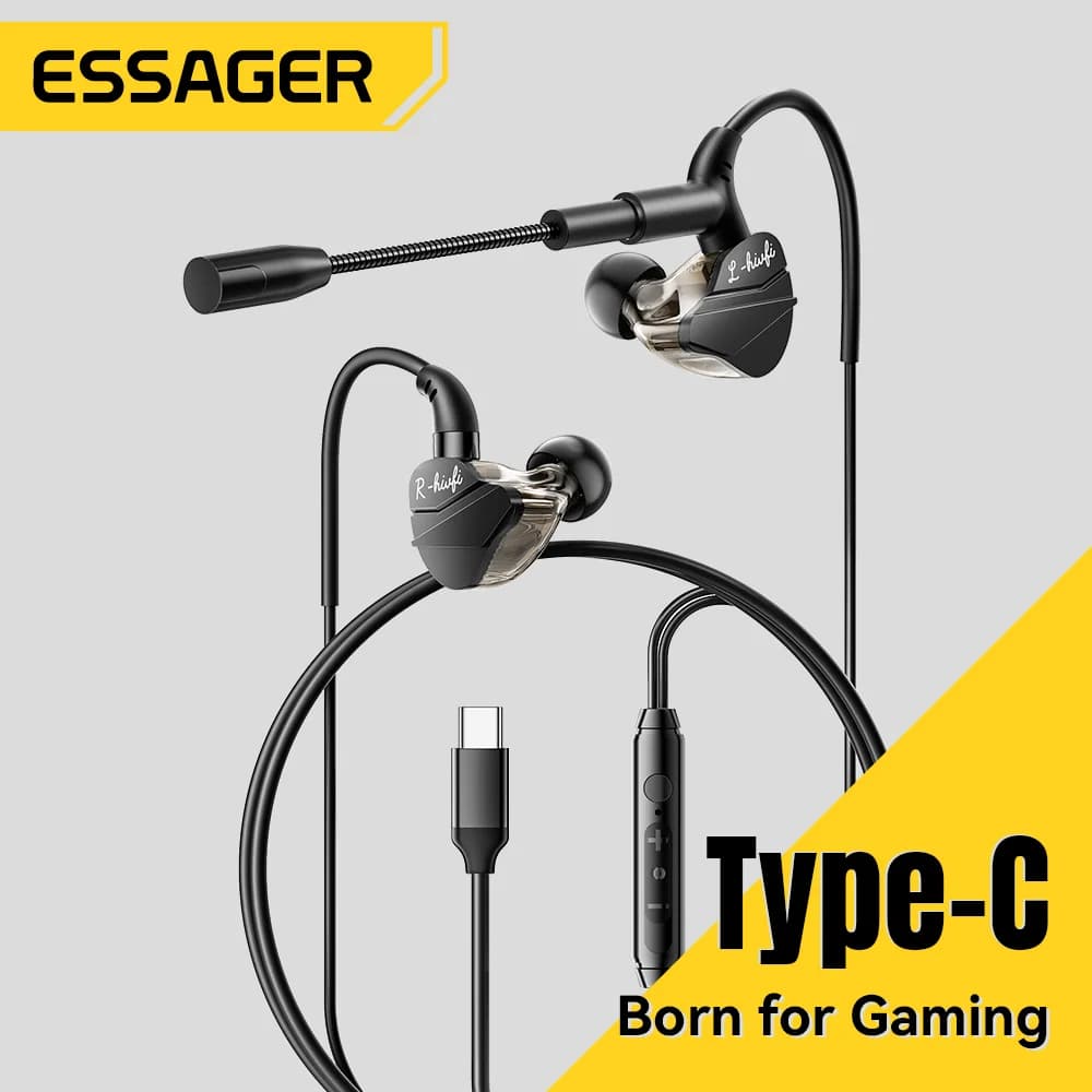 Vezetékes gaming fülhallgató mikrofonnal USB-C/3.5mm