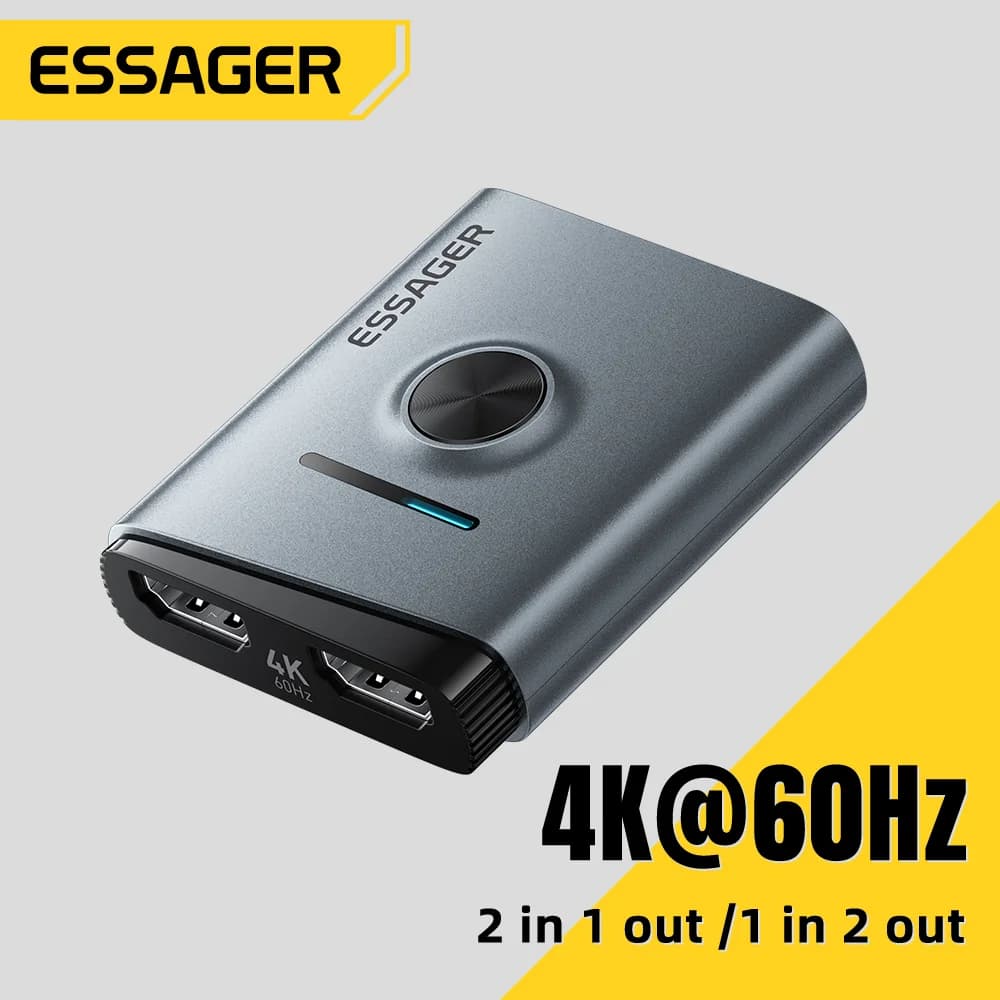 4K 60Hz HDMI kapcsoló 2 az 1-ben splitter adapter