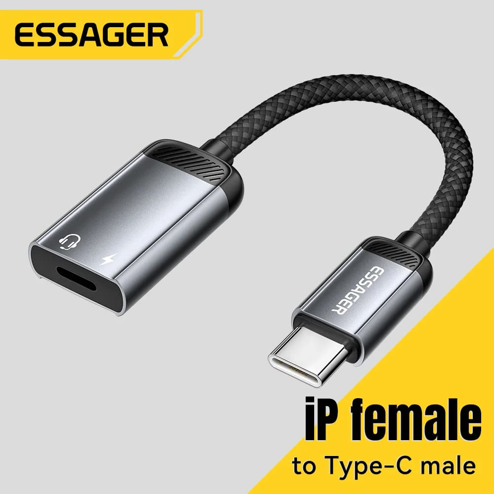 USB-C nőstény – Lightning hím OTG audio adapter