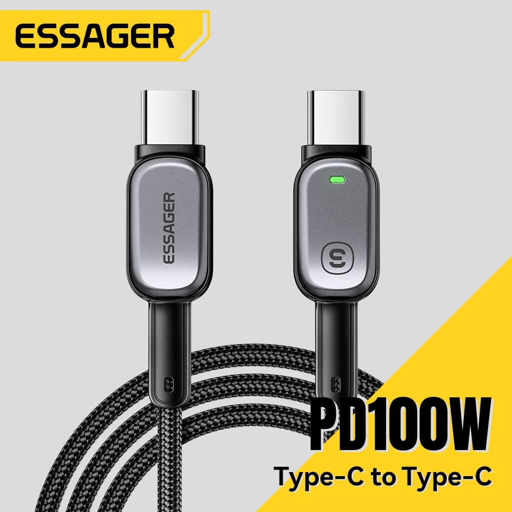 LED-es 100W USB-C to USB-C kábel, 5A PD gyors töltés