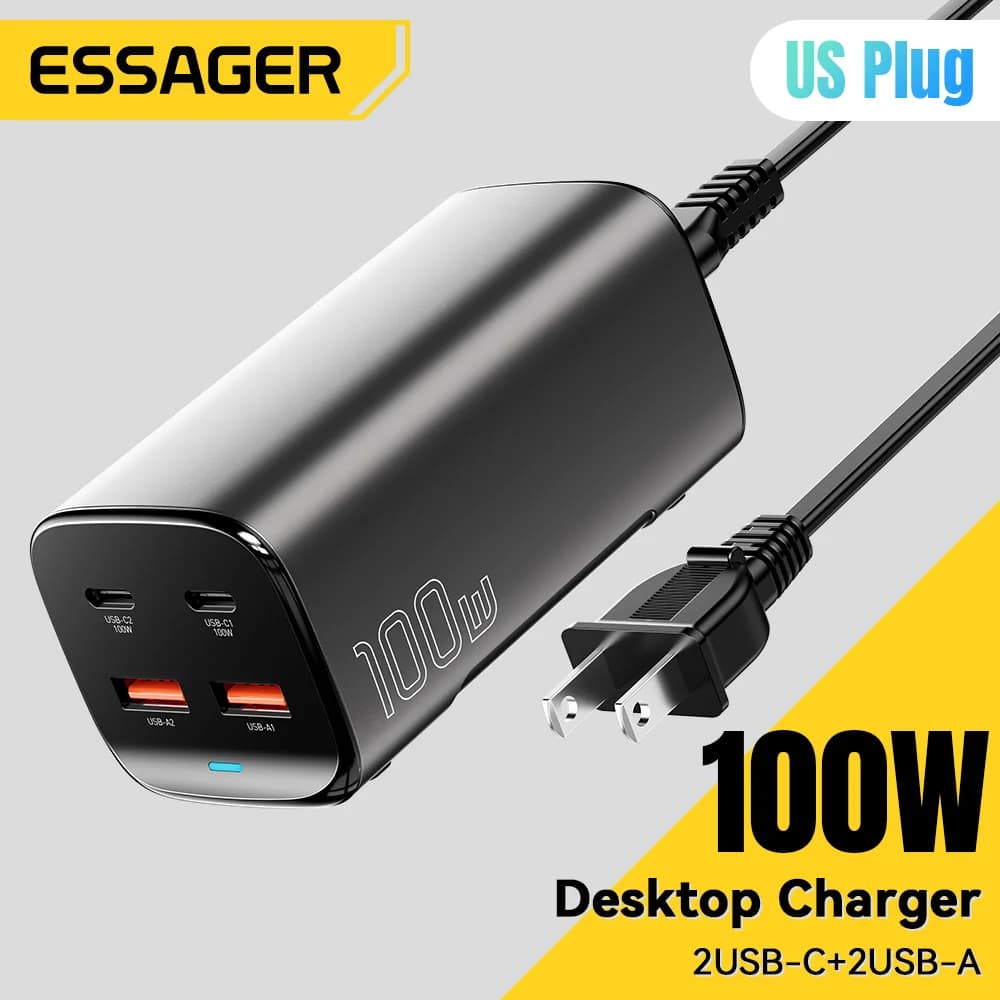 100W 4-in-1 GaN asztali laptop töltő