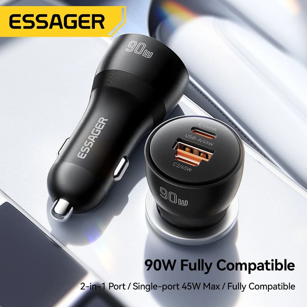 90W USB Type-C PD gyors autós töltő